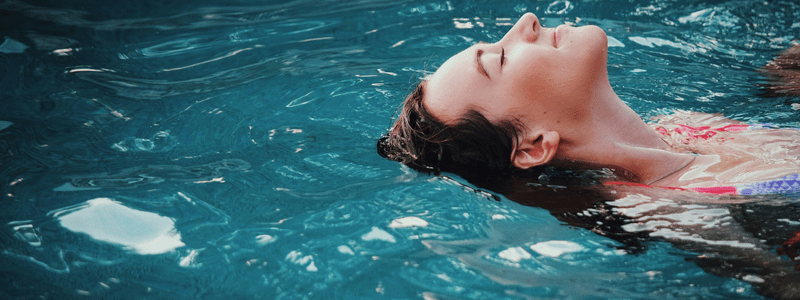 woman in a pool