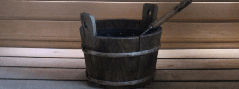 bucket of hot water